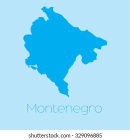 A Map of the country of Montenegro