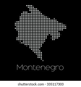 A Map of the country of Montenegro