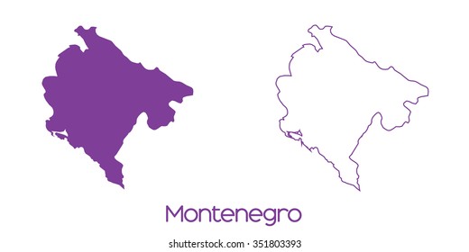 A Map of the country of Montenegro