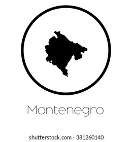 A Map of the country of Montenegro