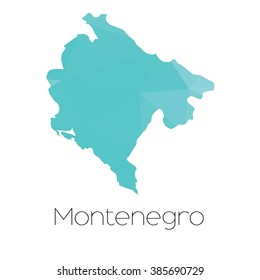 A Map of the country of Montenegro