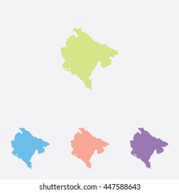 A Map of the country of Montenegro