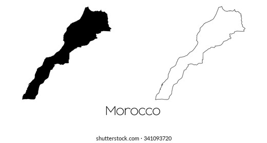 A Map of the country of Morocco