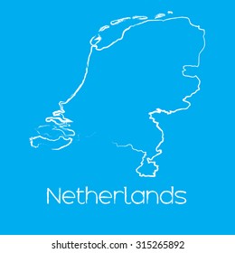 A Map of the country of Netherlands