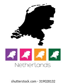 A Map of the country of Netherlands