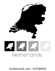 A Map of the country of Netherlands
