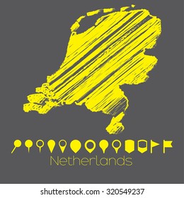 A Map of the country of Netherlands