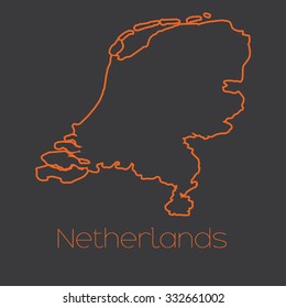 A Map of the country of Netherlands