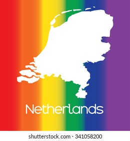 A Map of the country of Netherlands