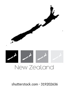 A Map of the country of New Zealand