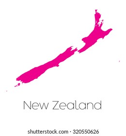 A Map of the country of New Zealand