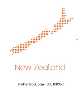 A Map of the country of New Zealand