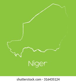 A Map of the country of Niger
