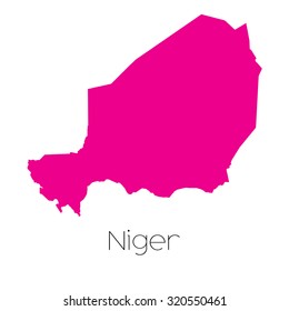 A Map of the country of Niger