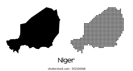 A Map of the country of Niger