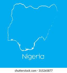 A Map of the country of Nigeria