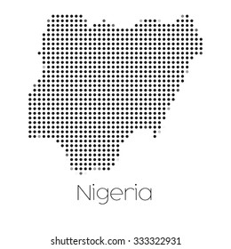 A Map of the country of Nigeria