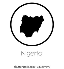 A Map of the country of Nigeria
