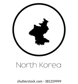 A Map of the country of North Korea