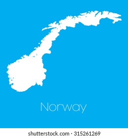 A Map of the country of Norway