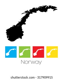 A Map of the country of Norway
