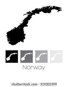 A Map of the country of Norway