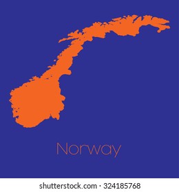 A Map of the country of Norway