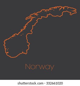 A Map of the country of Norway