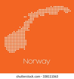A Map of the country of Norway