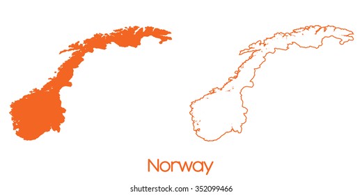 A Map of the country of Norway