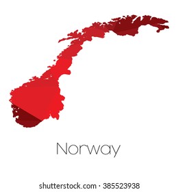 A Map of the country of Norway