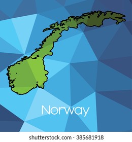 A Map of the country of Norway