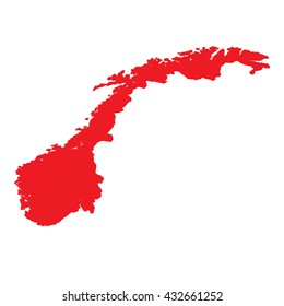 A Map of the country of Norway