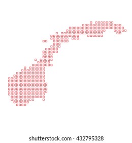 A Map of the country of Norway