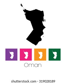 A Map of the country of Oman