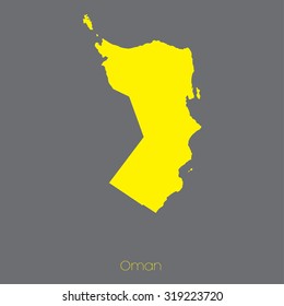 A Map of the country of Oman