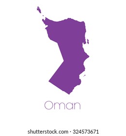A Map of the country of Oman