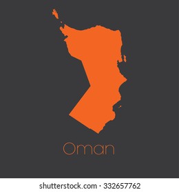 A Map of the country of Oman
