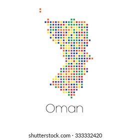 A Map of the country of Oman