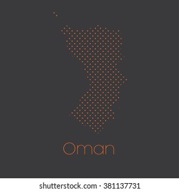 A Map of the country of Oman