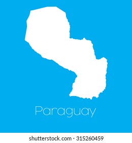 A Map of the country of Paraguay