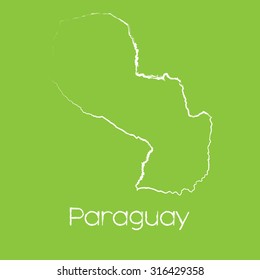 A Map of the country of Paraguay