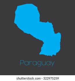 A Map of the country of Paraguay