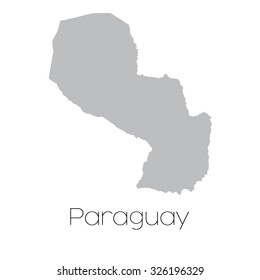 A Map of the country of Paraguay