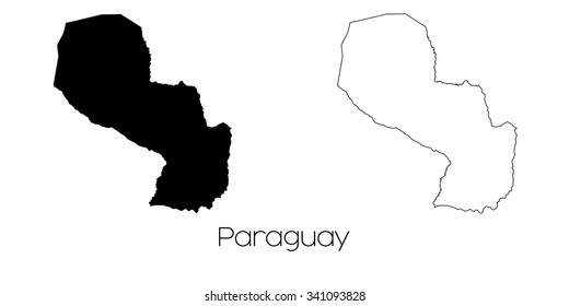 A Map of the country of Paraguay
