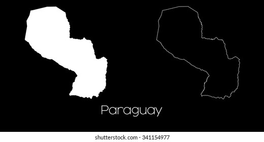 A Map of the country of Paraguay