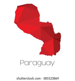 A Map of the country of Paraguay