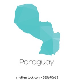 A Map of the country of Paraguay