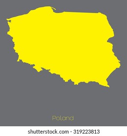 A Map of the country of Poland