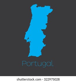 A Map of the country of Portugal